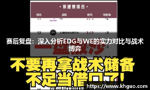 赛后复盘：深入分析EDG与WE的实力对比与战术博弈